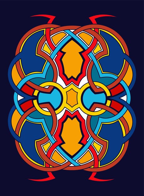 Geometryczny projekt witrażu w mozaiki krzyża
