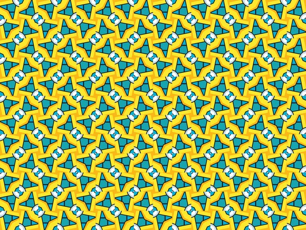 Geometryczny teal i żółty wzór