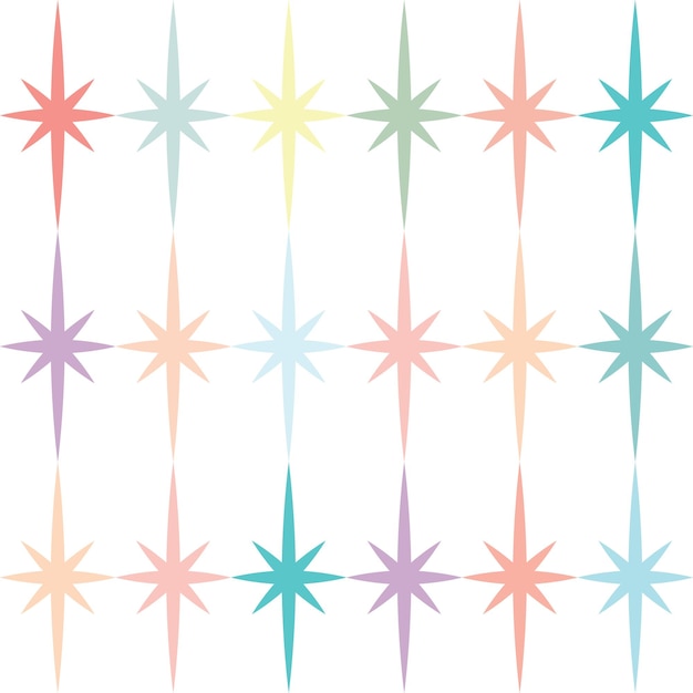 Plik wektorowy geometryczny wektor wzór z gwiazdami pastelowymi abstrakcjonistycznymi tłem