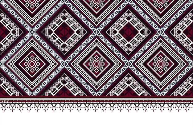 Geometryczny Wzór Etniczny Bez Szwu. Projekt Tła, Dywan, Tapeta, Odzież, Opakowanie, Batik, Tkanina, Styl Ilustracji Wektorowych.