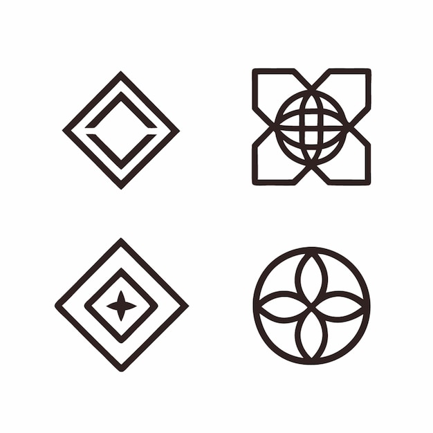 Geometryczny zestaw projektów logo