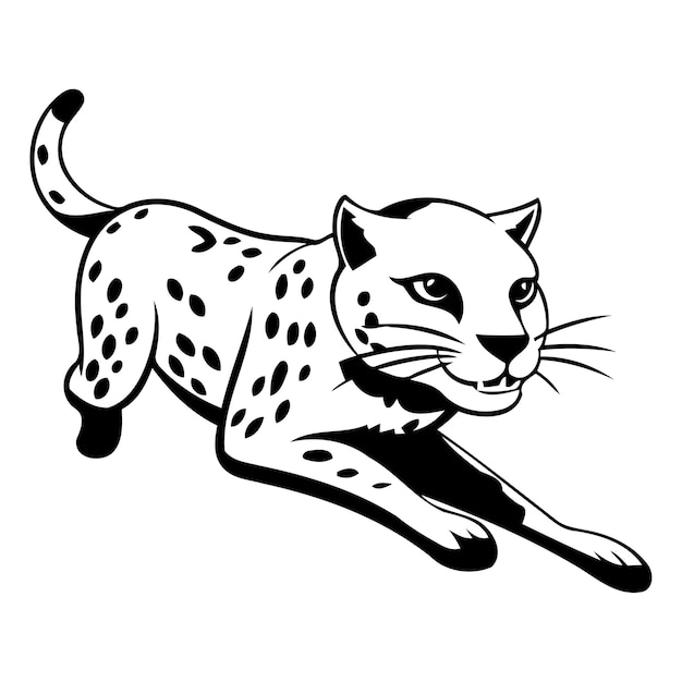 Gepard Lub Jaguar Dzikie Koty Ilustracja Wektorowa