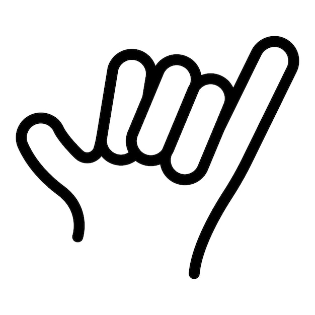 Plik wektorowy gest dłoni powiesić luźną ikonę zarys gest dłoni powiesić luźną ikonę wektorową do projektowania stron internetowych izolowaną na białym tle