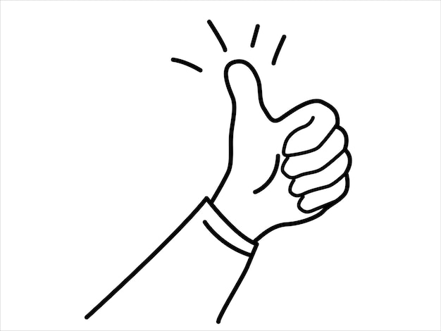 Plik wektorowy gest ręki z kciukiem. ilustracja kreskówka wektor
