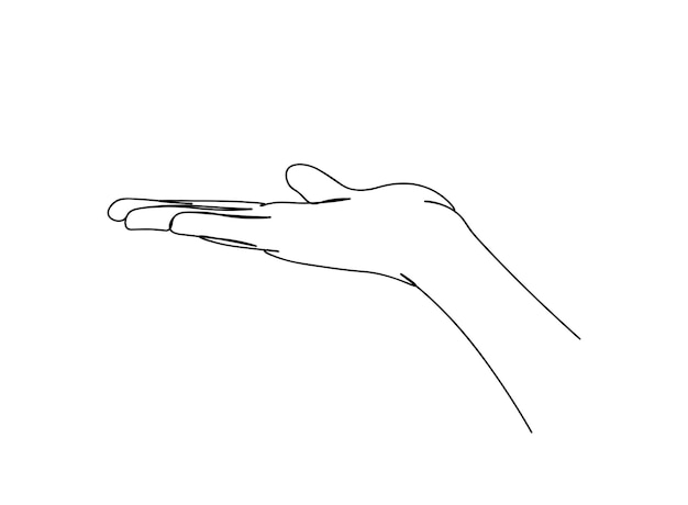 Plik wektorowy gesty dłoni jednowierszowy rysunek artystyczny kontynuuje ilustrację wektorową linii