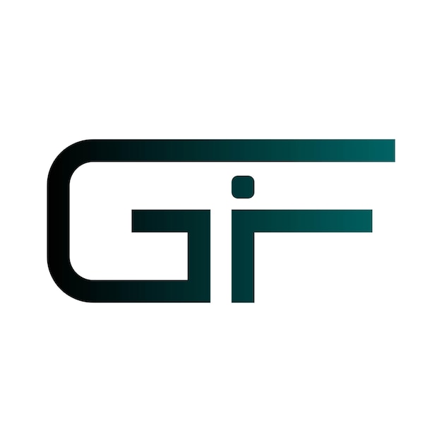 GF abstrakcyjny emblemat technologii początkowy monogram luksusowy symbol prosta ikona logo