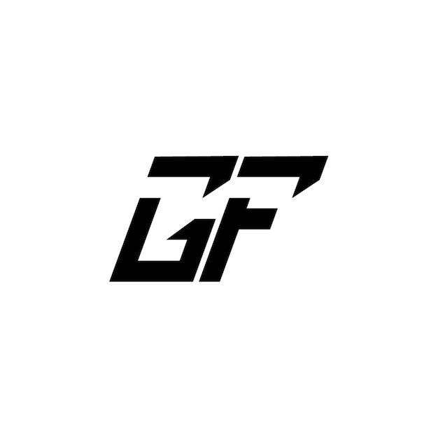 Gf monogram logo projekt list tekst nazwa symbol monochromatyczne logotyp alfabet znak proste logo