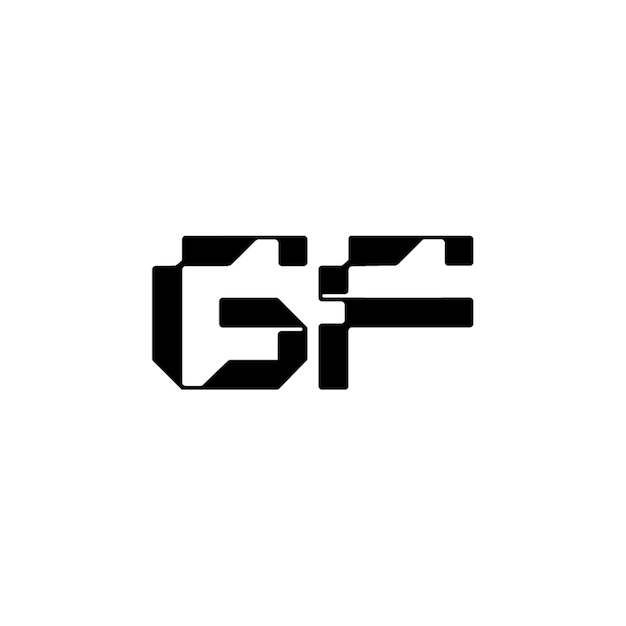Gf monogram logo projekt list tekst nazwa symbol monochromatyczne logotyp alfabet znak proste logo
