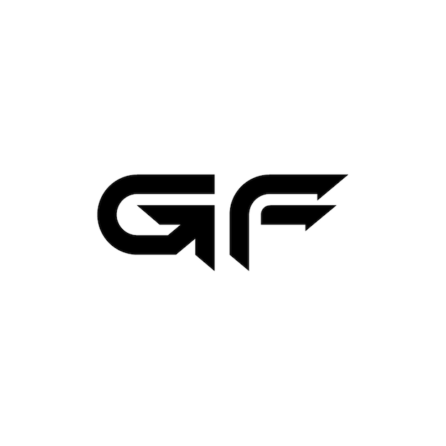 Gf monogram logo projekt list tekst nazwa symbol monochromatyczne logotyp alfabet znak proste logo