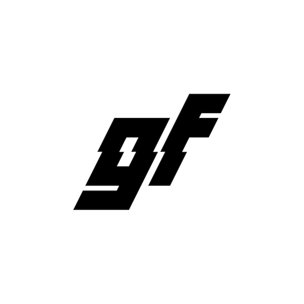 Gf monogram logo projekt list tekst nazwa symbol monochromatyczne logotyp alfabet znak proste logo