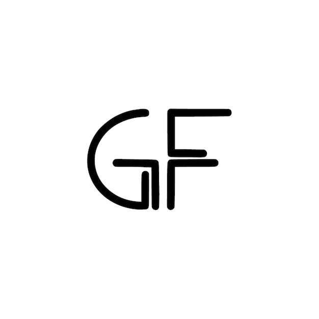 Gf monogram logo projekt list tekst nazwa symbol monochromatyczne logotyp alfabet znak proste logo
