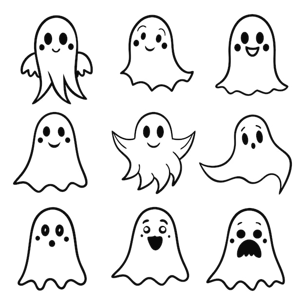 Ghost Bundle SVG Halloween Silhouette Design