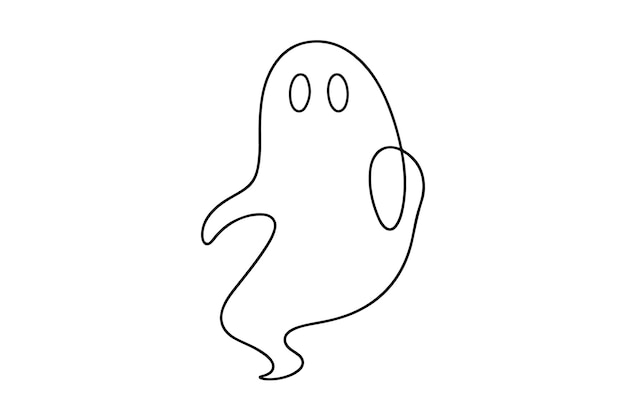 Ghost ciągły rysunek jednej linii ilustracji wektorowej