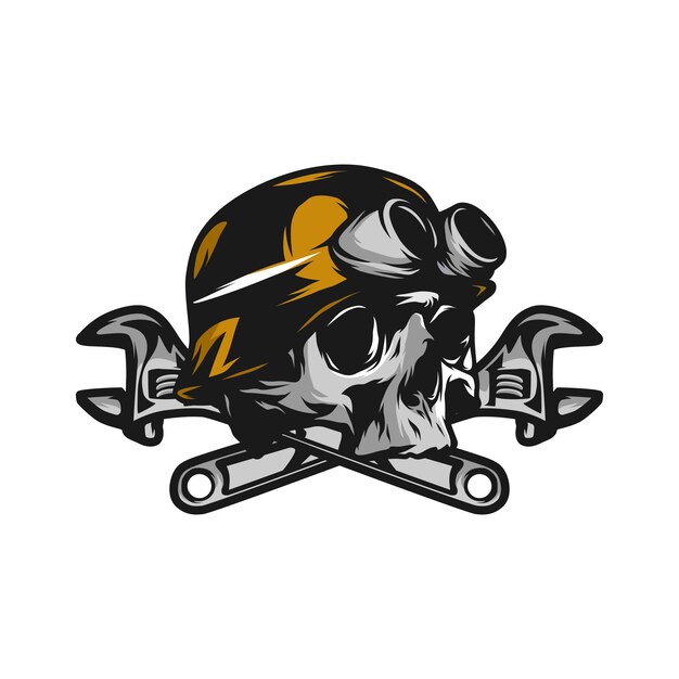 Ghost rider czaszki rowerzysty drogowego wektor maskotki ilustracji