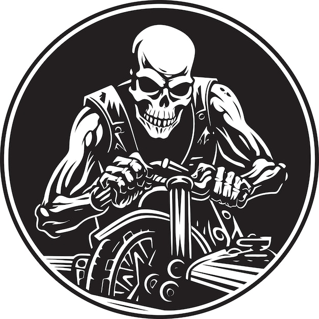 Plik wektorowy ghost riders garage skeletons walczą z nowoczesnymi motocyklami