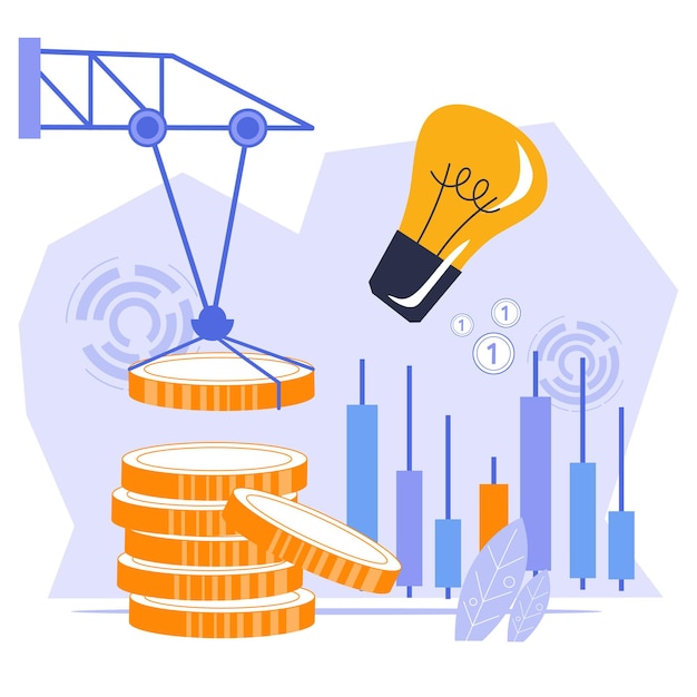 Plik wektorowy giełda biznesowa koncepcja wzrostu inwestycji płaski wektor na białym tle
