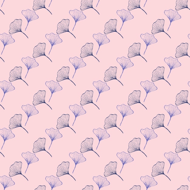 Ginkgo biloba ręcznie rysowane wzór. Projekt tekstyliów i papieru do pakowania. Wektor