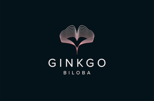 Ginkgo Liść Logo Ikona Projekt Szablonu Ilustracji Wektorowych Płaski