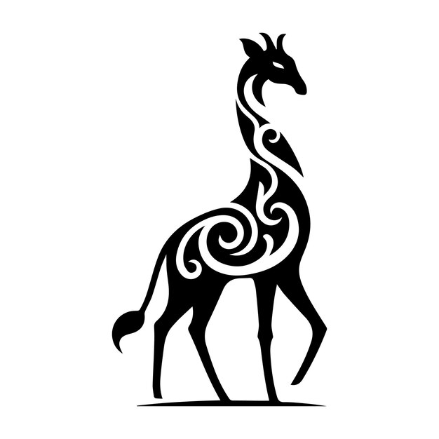 Plik wektorowy girafa camelopard girafa sylwetka edytowalna ilustracja wektorowa