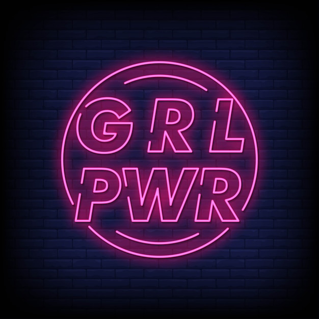 Plik wektorowy girl power neon sign