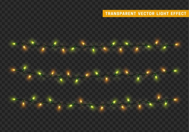 Girlanda Dekoracyjna Na Białym Tle Lampki Choinkowe. Lampy świecące Kolorową Neonową żarówką Led. świąteczny Wystrój. Realistyczny Efekt świetlny Projektu 3d. Lampy Girlandy Nowy Rok Element Dekoracyjny. Ilustracja Wektorowa