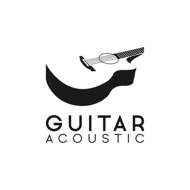 Gitara Akustyczna Logo Retro Hipster