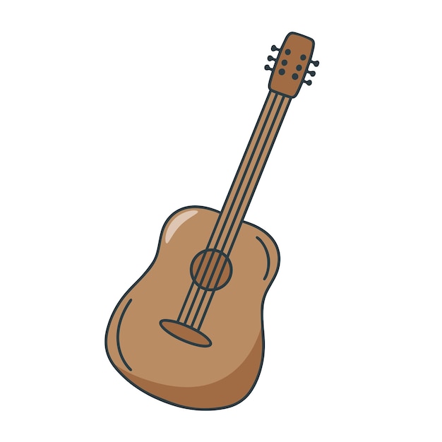 Gitara Doodle Styl Kolorowe Ikony Ilustracji Wektorowych