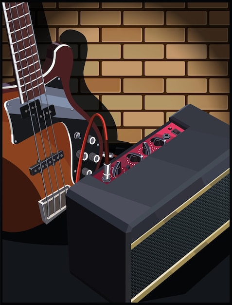 Gitara elektryczna i wzmacniacz gitary