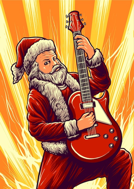 Gitarzysta Ilustracja Mikołaj