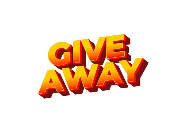 GIVE AWAY Efekt tekstu w stylu 3D z przyciągającym wzrok kolorem