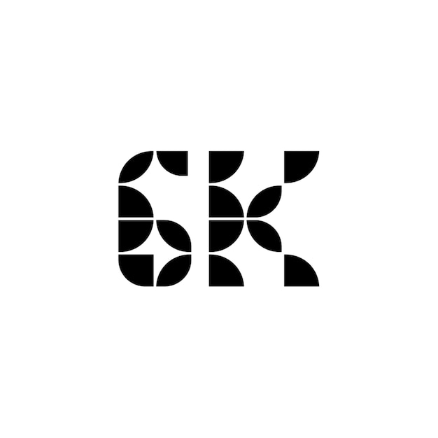 GK monogram logo projekt list tekst nazwa symbol monochromatyczne logotyp alfabet znak proste logo