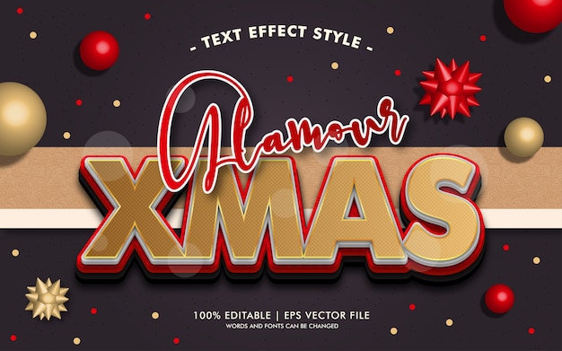 Glamour Xmas Text Efekty Styl