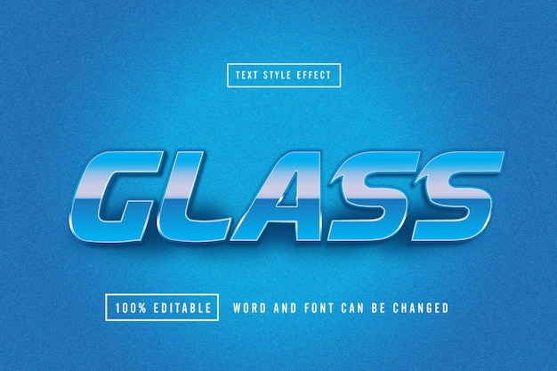 Glass Blue Text Effect Edytowalne Premium Do Pobrania Za Darmo