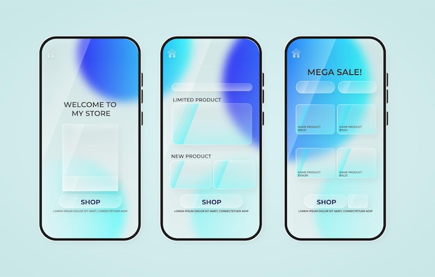Glassmorphism Szablon Aplikacji Mobilnej Sklep Z Telefonem