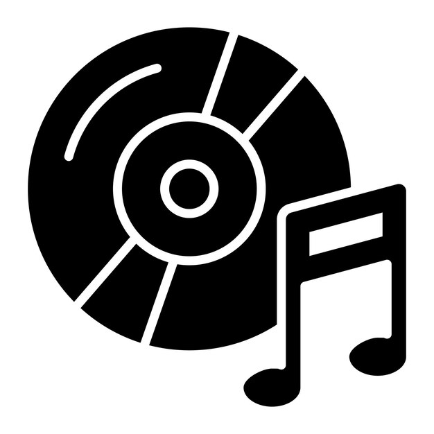 Glif CD, solidna czarna ilustracja