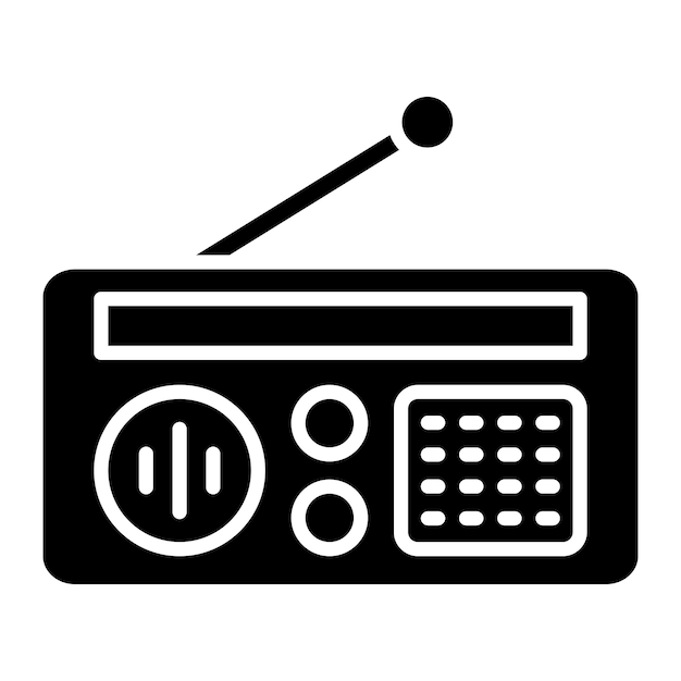 Glif radiowy, solidna czarna ilustracja