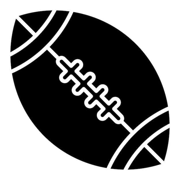 Plik wektorowy glif rugby, solidna czarna ilustracja