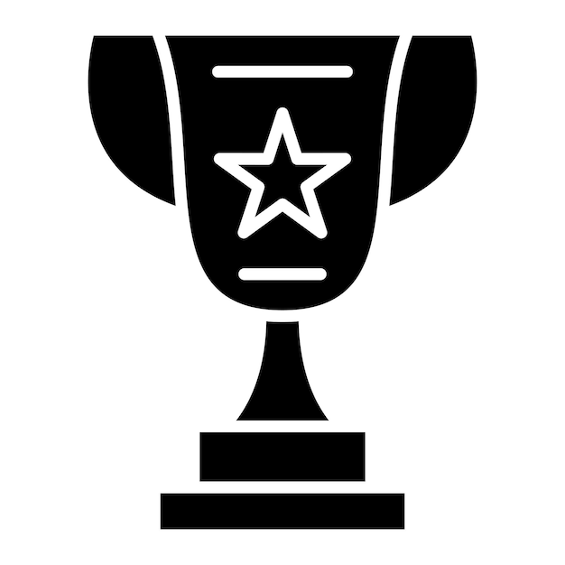 Glif trofeum, solidna czarna ilustracja