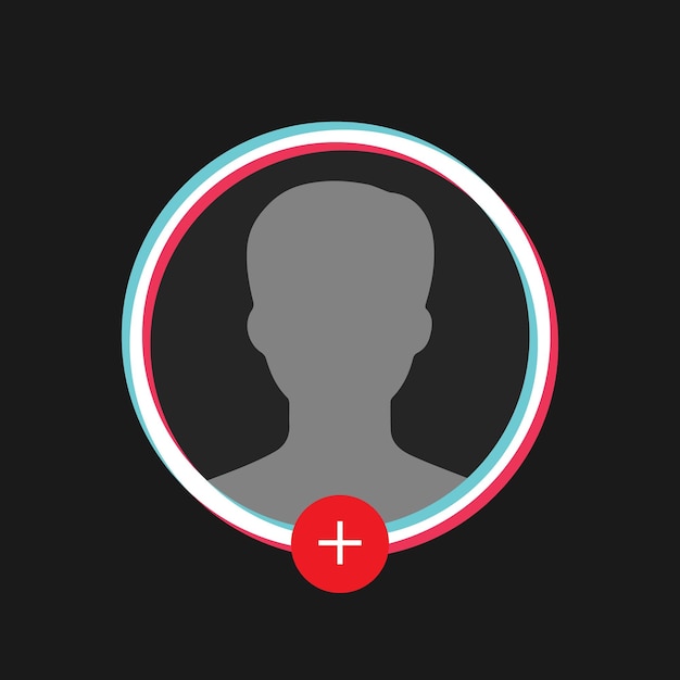 Plik wektorowy glitch ikona profilu użytkownika mediów społecznościowych
