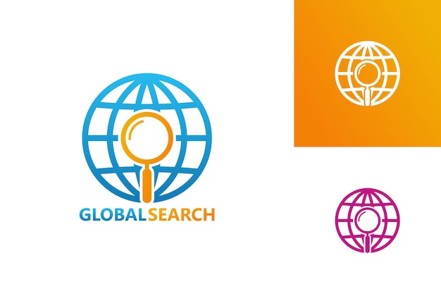 Global Search Logo Szablon Wektor Projektu, Godło, Koncepcja Projektowa, Kreatywny Symbol, Ikona