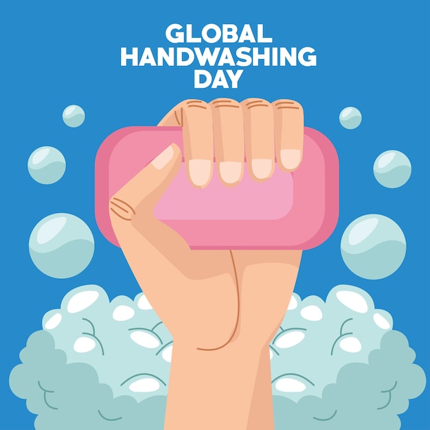 Globalna kampania dnia mycia rąk z mydłem i mydłem