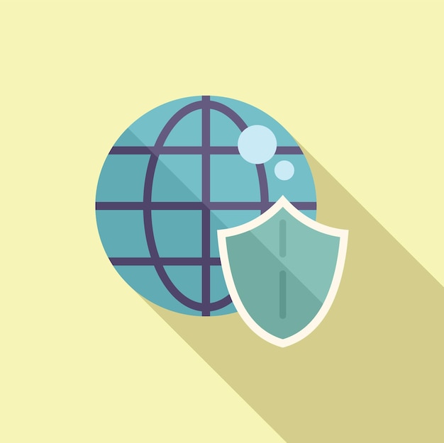 Plik wektorowy globalna zabezpieczona ikona danych wektor płaski polityka prywatności
