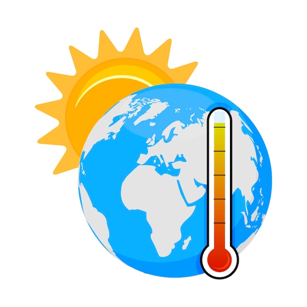 Plik wektorowy globalne ocieplenie problemu wysokiej temperatury na planecie