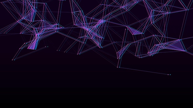 Globalne połączenia sieciowe Abstrakcyjne sieci neuronowe Cyberspace Futuristyczna siatka wektorowa ai