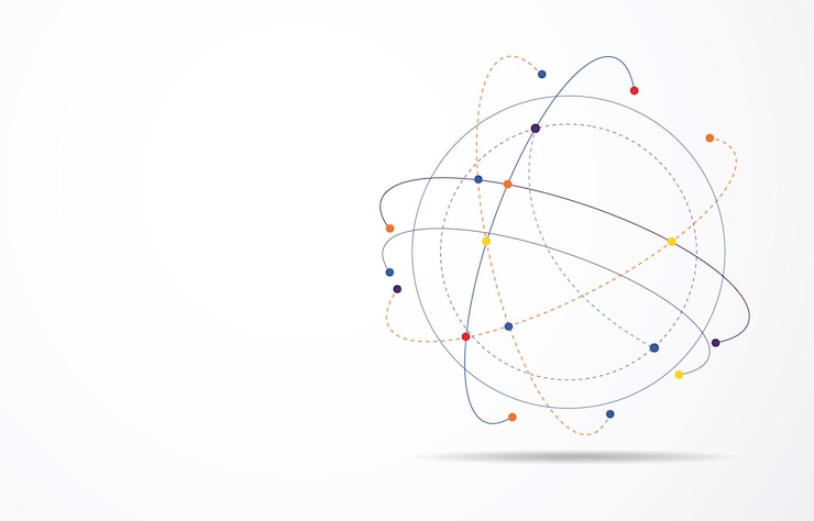 Wektor globalne połączenie sieciowe koncepcja punktu mapy świata i skład linii globalnego biznesu ilustracja wektorowa
