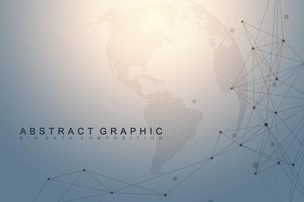 Globalne Połączenie Sieciowe Tło Wizualizacji Sieci I Dużych Danych Globalny Biznes Ilustracja Wektorowa