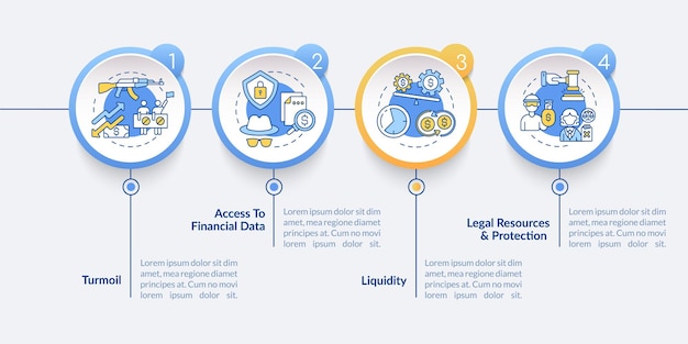 Globalne Zapasy Wystawia Wektor Infografikę Szablon. Zamieszanie, Elementy Projektu Prezentacji Danych Finansowych. Wizualizacja Danych W 4 Krokach. Wykres Osi Czasu Procesu. Układ Przepływu Pracy Z Ikonami Liniowymi