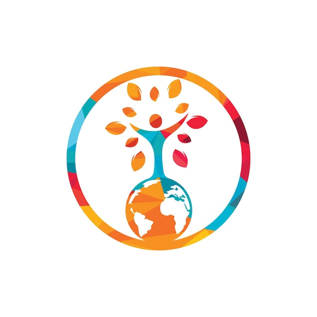 Globalny Szablon Projektu Logo Wektor Ludzkiego Drzewa