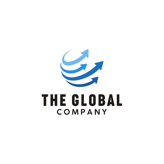 Globe Arrows Path For Aircraft Transportation Lub Projektowanie Logo World Wide Global Distribution Business