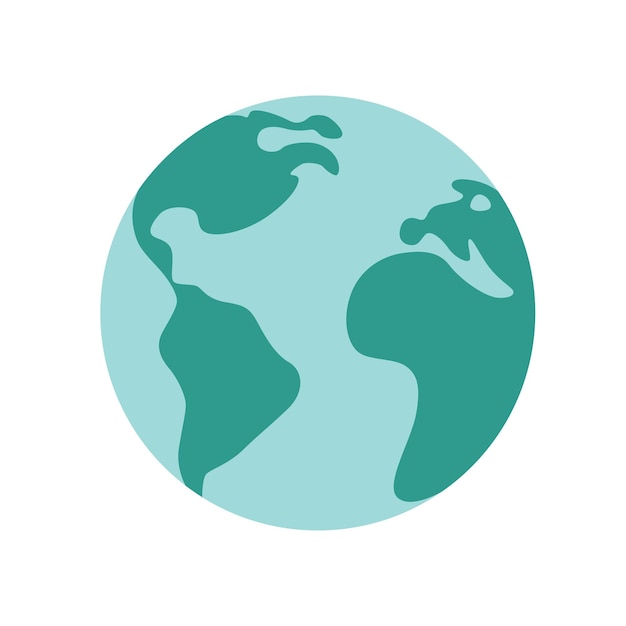 Globus Ziemi Z Kontynentami I Oceanami Ikona świata Lub Planety
